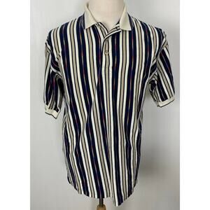 VTG 90s RETRO Men Greg Norman stripe abstract cotton graphic polo golf shirt